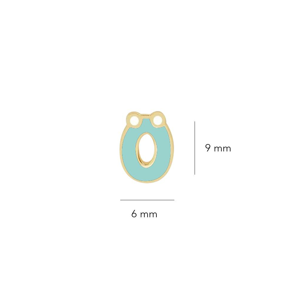 14 Ayar Altın Mineli Ö  Harf Küpe