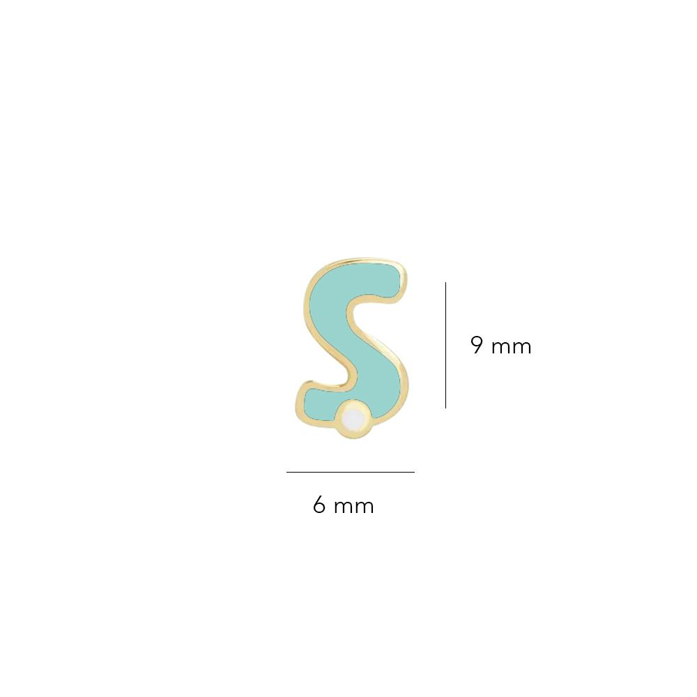 14 Ayar Altın Mineli Ş Harf Küpe