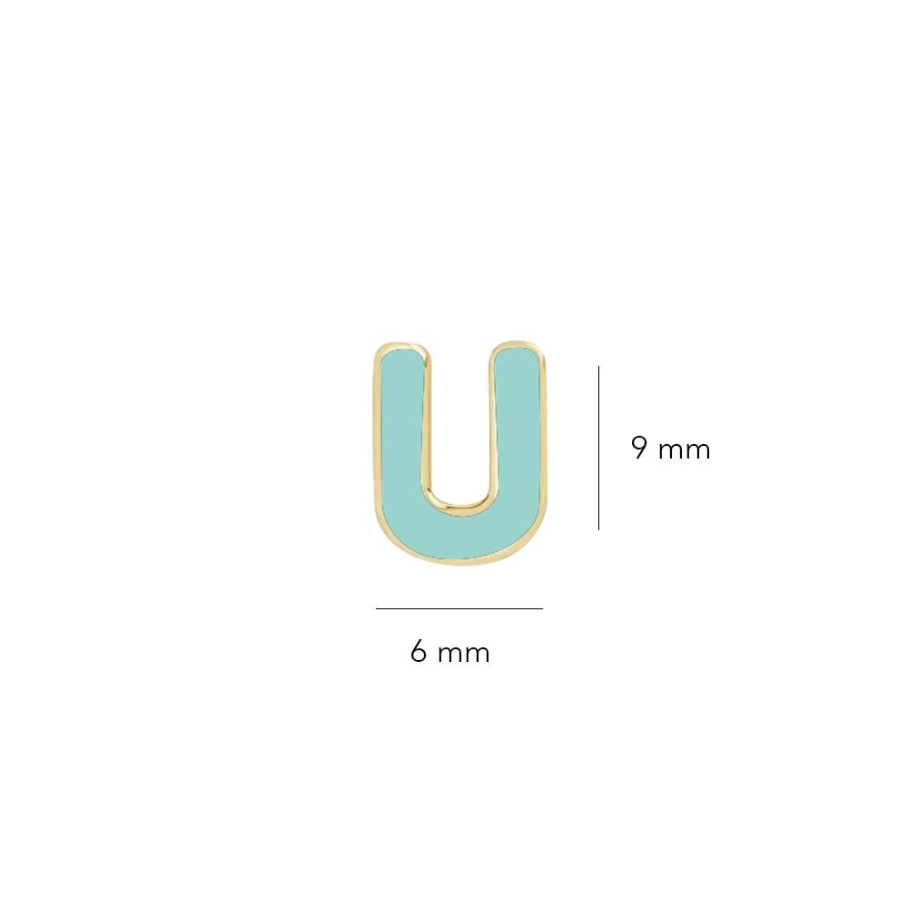 14 Ayar Altın Mineli U Harf Küpe