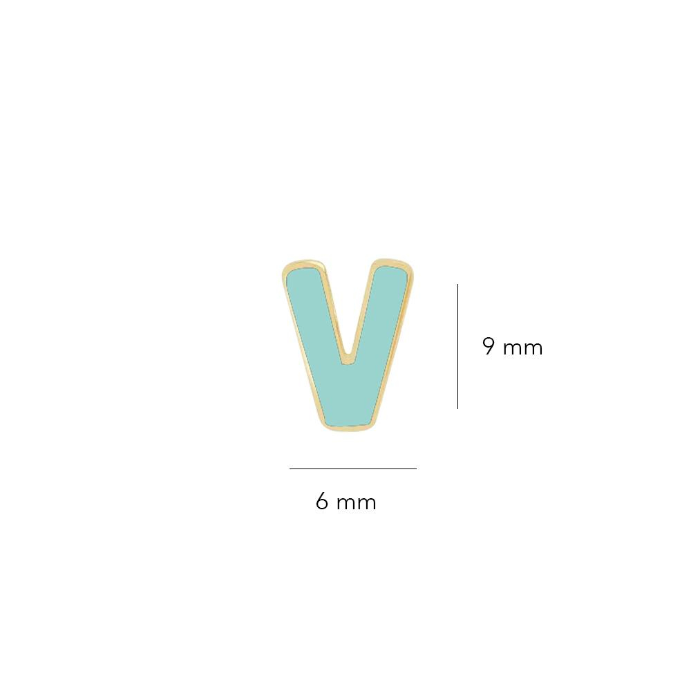 14 Ayar Altın Mineli V Harf Küpe