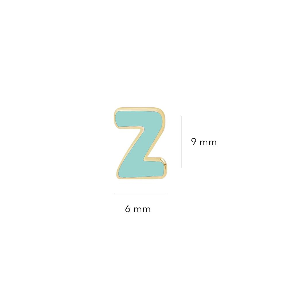 14 Ayar Altın Mineli Z Harf Küpe