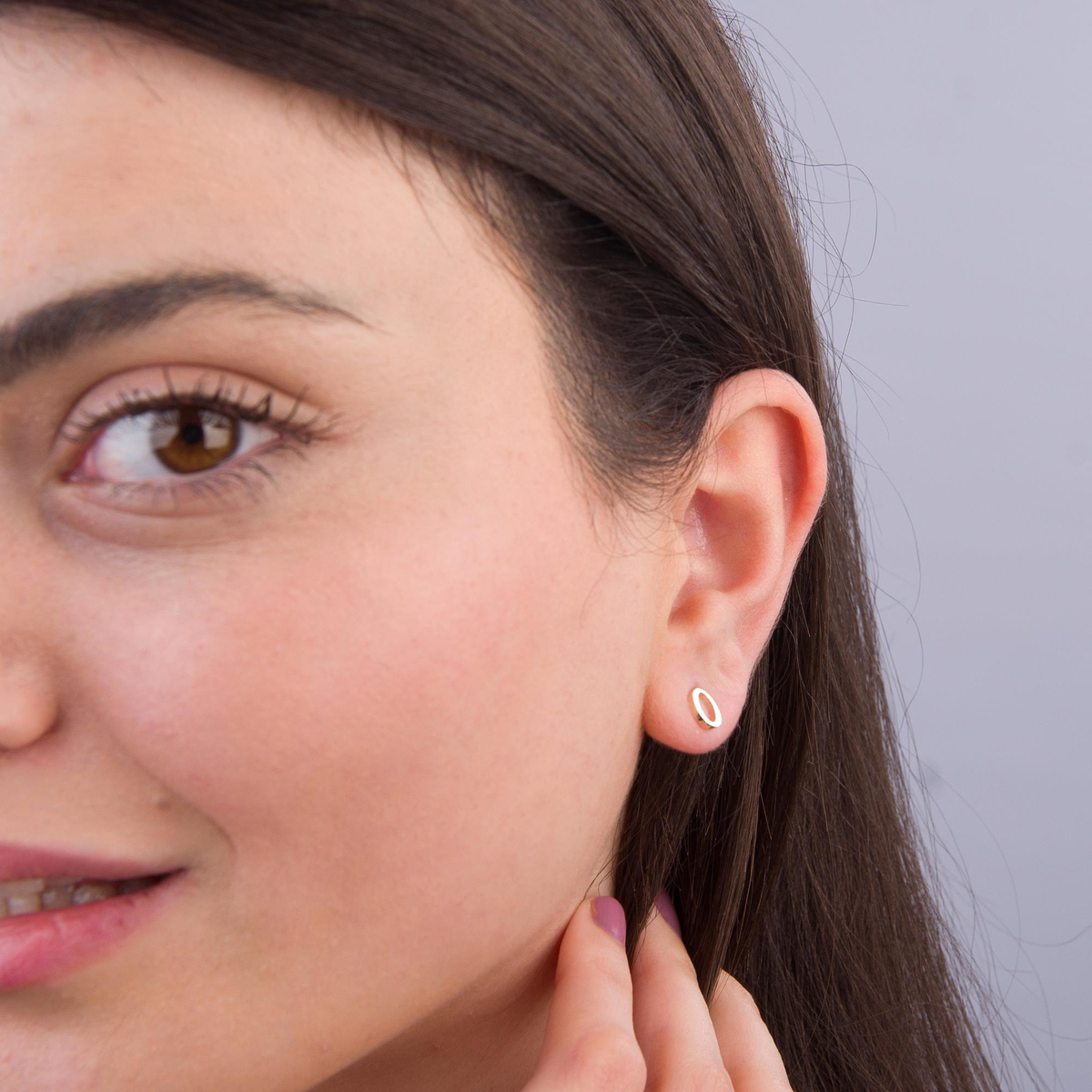 14 Ayar Altın O Harf Küpe