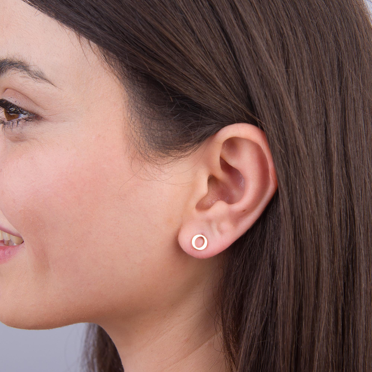 14 Ayar Altın O Harf Küpe