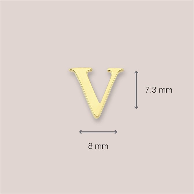 14 Ayar Altın V Harf Küpe