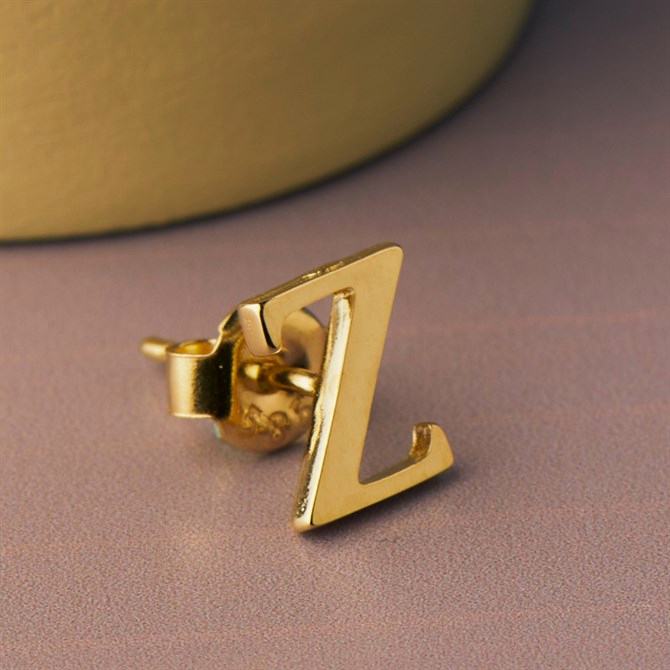 14 Ayar Altın Z Harf Küpe