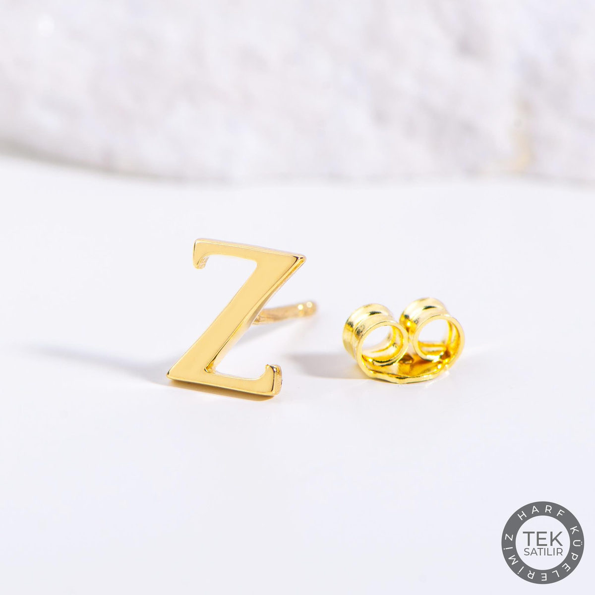 14 Ayar Altın Z Harf Küpe