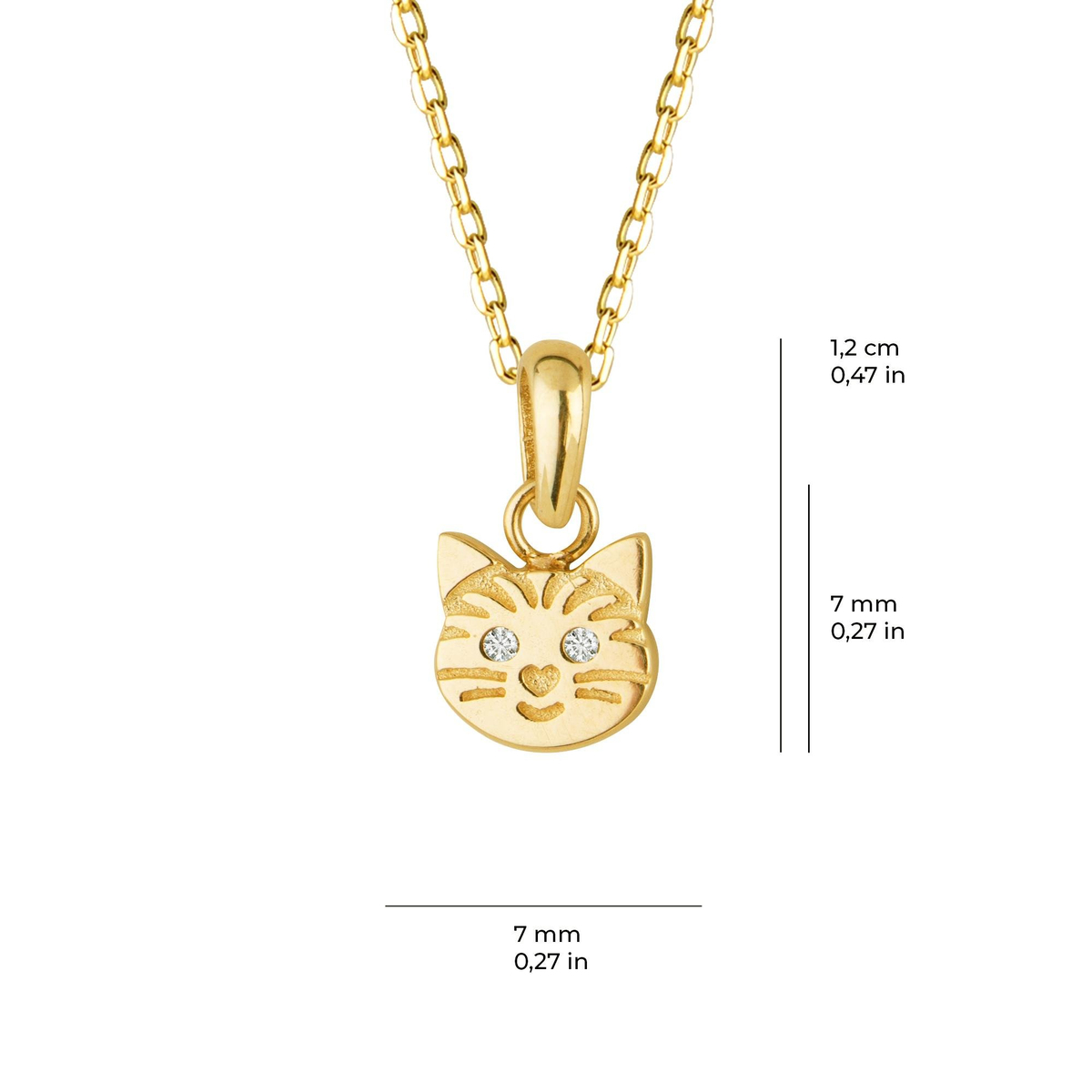 14 Ayar Kedi Altın Kolye