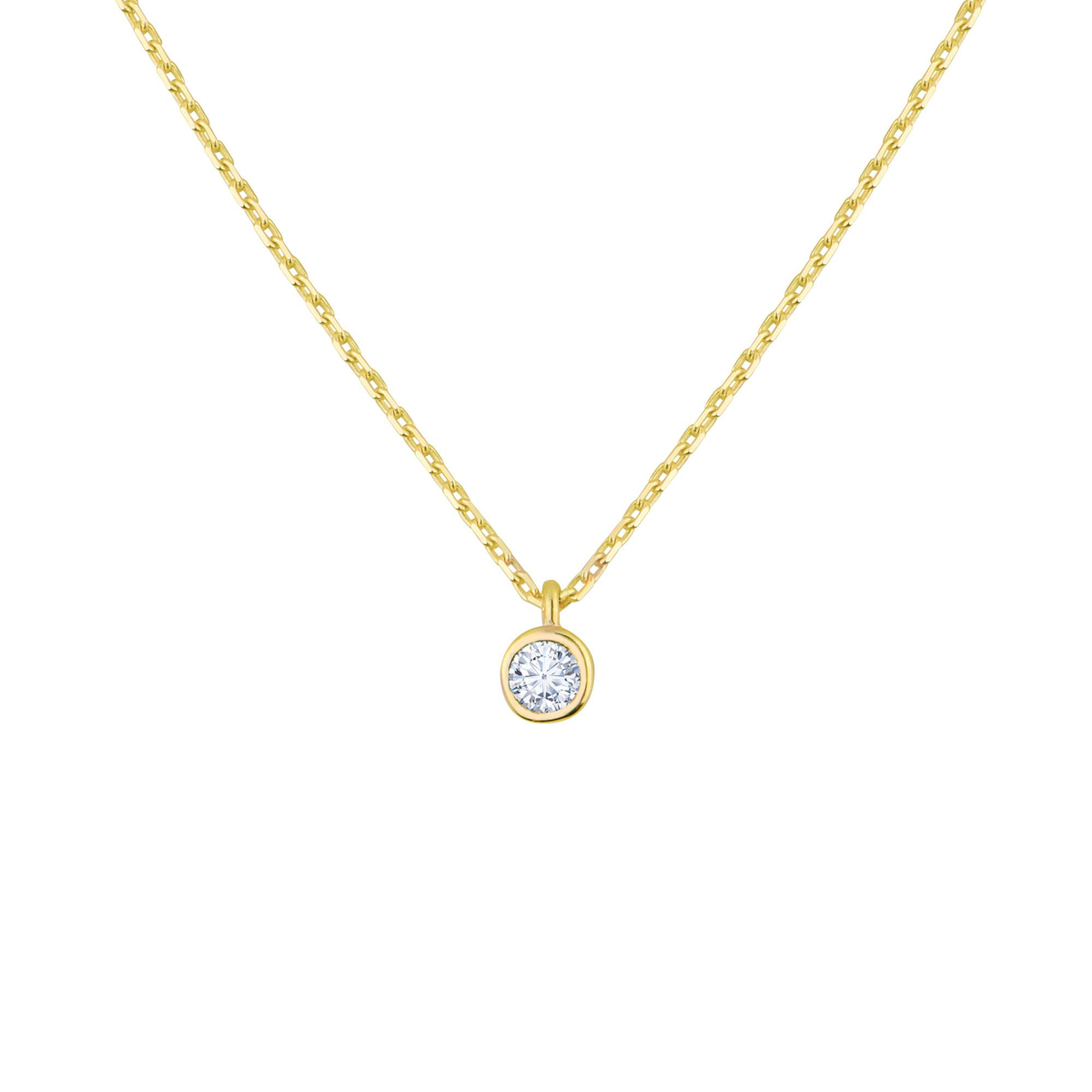 14 Ayar Tektaş Altın Kolye