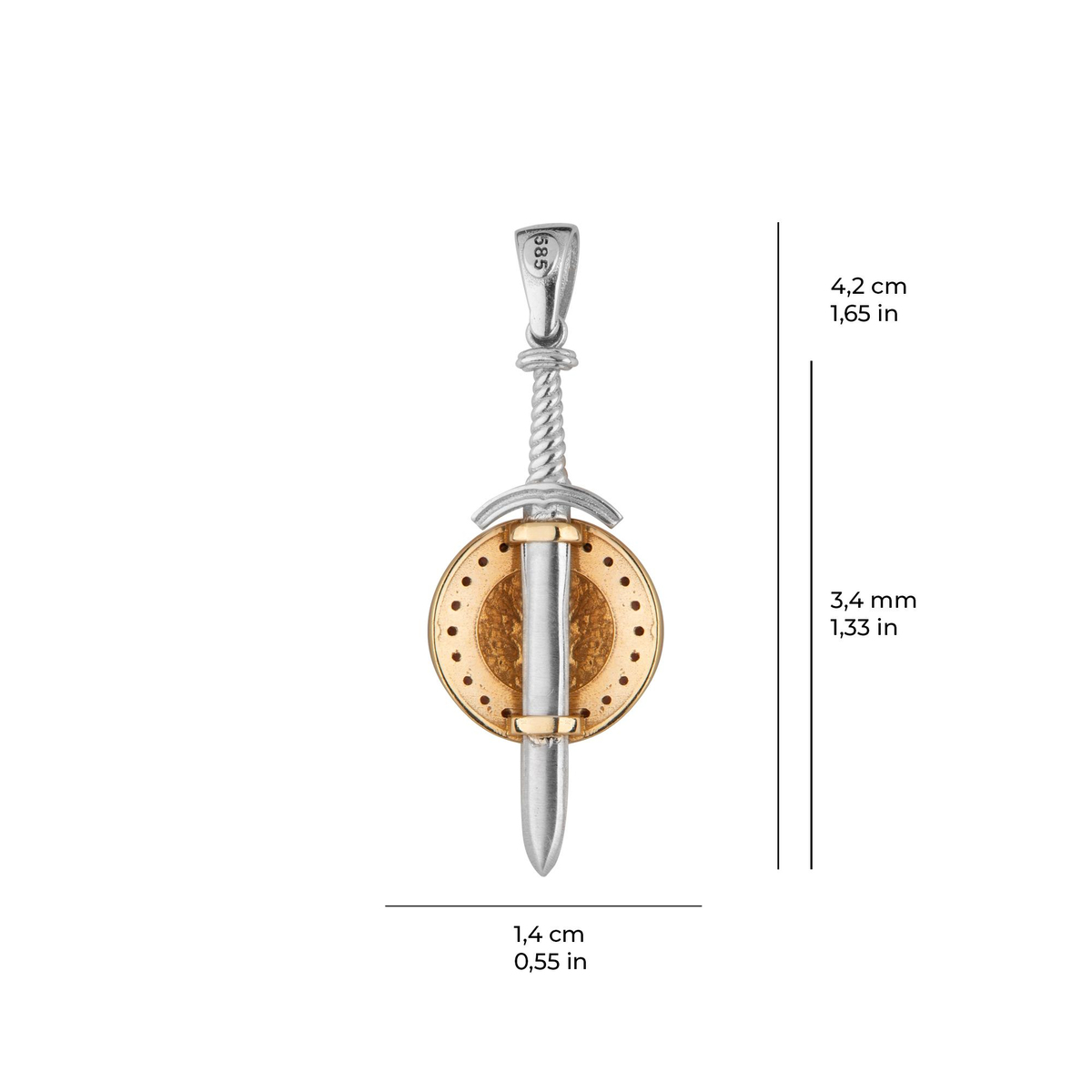 14 Ayar Altın Madalyon Kolye Ucu