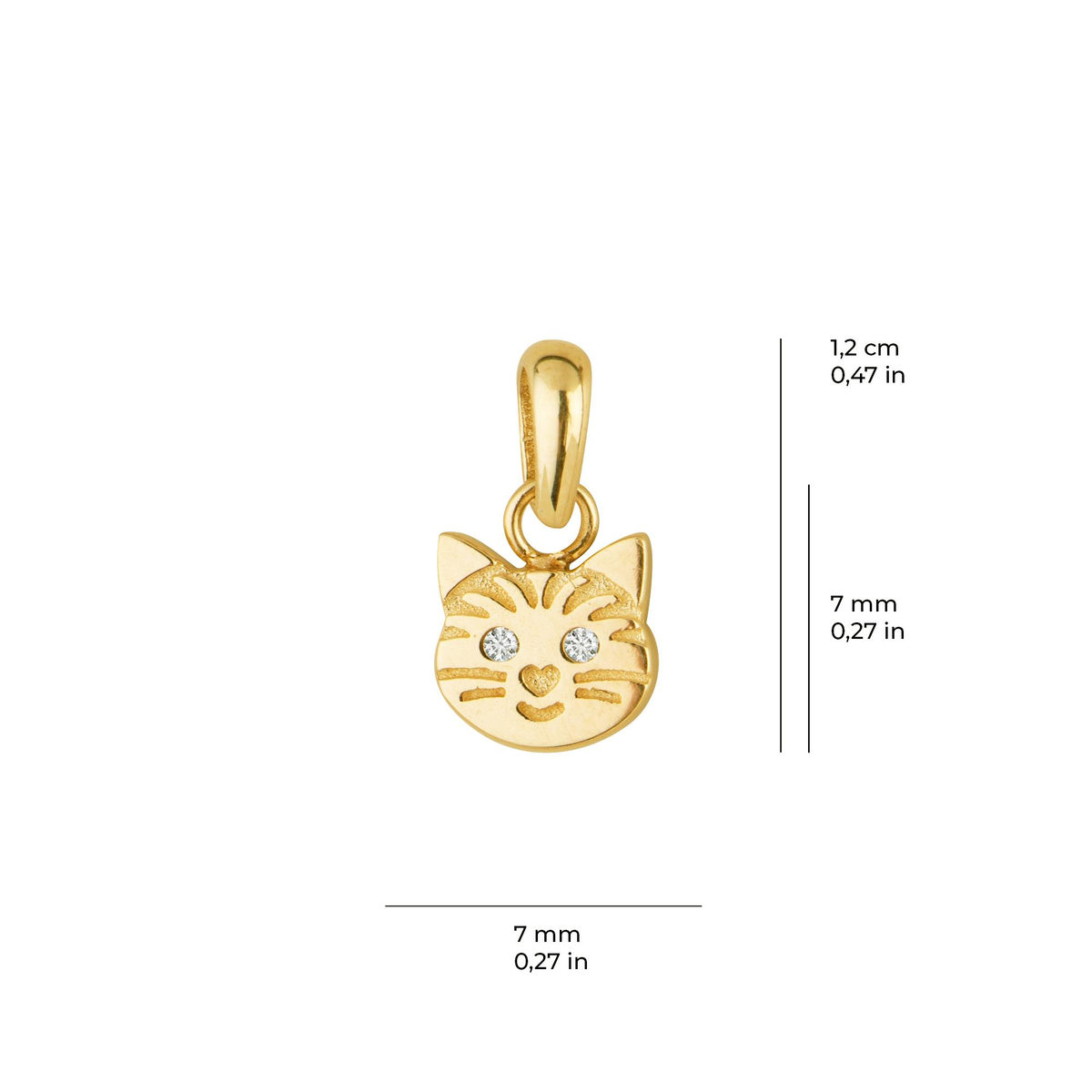 14 Ayar Kedi Altın Kolye Ucu