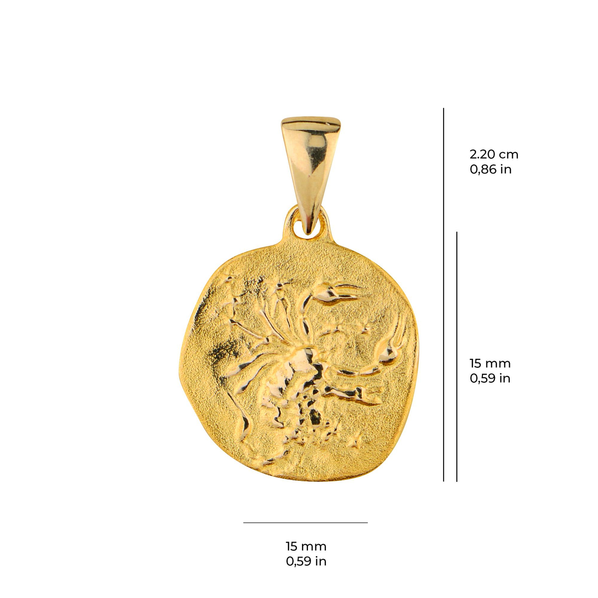 14 Ayar Altın Akrep Burç Kolye Ucu