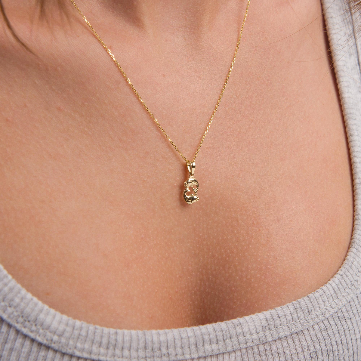 14 Ayar Altın Balık Burç Kolye Ucu