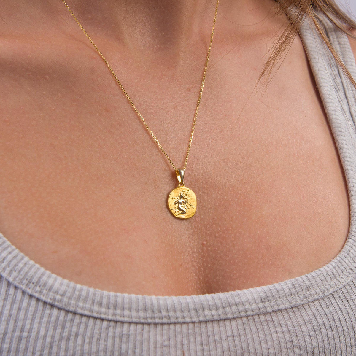 14 Ayar Altın Başak Burç Kolye Ucu