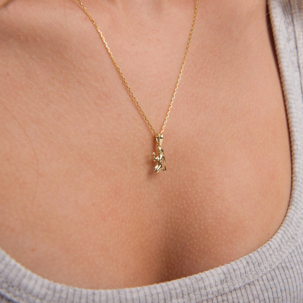 14 Ayar Altın Başak Burç Kolye Ucu