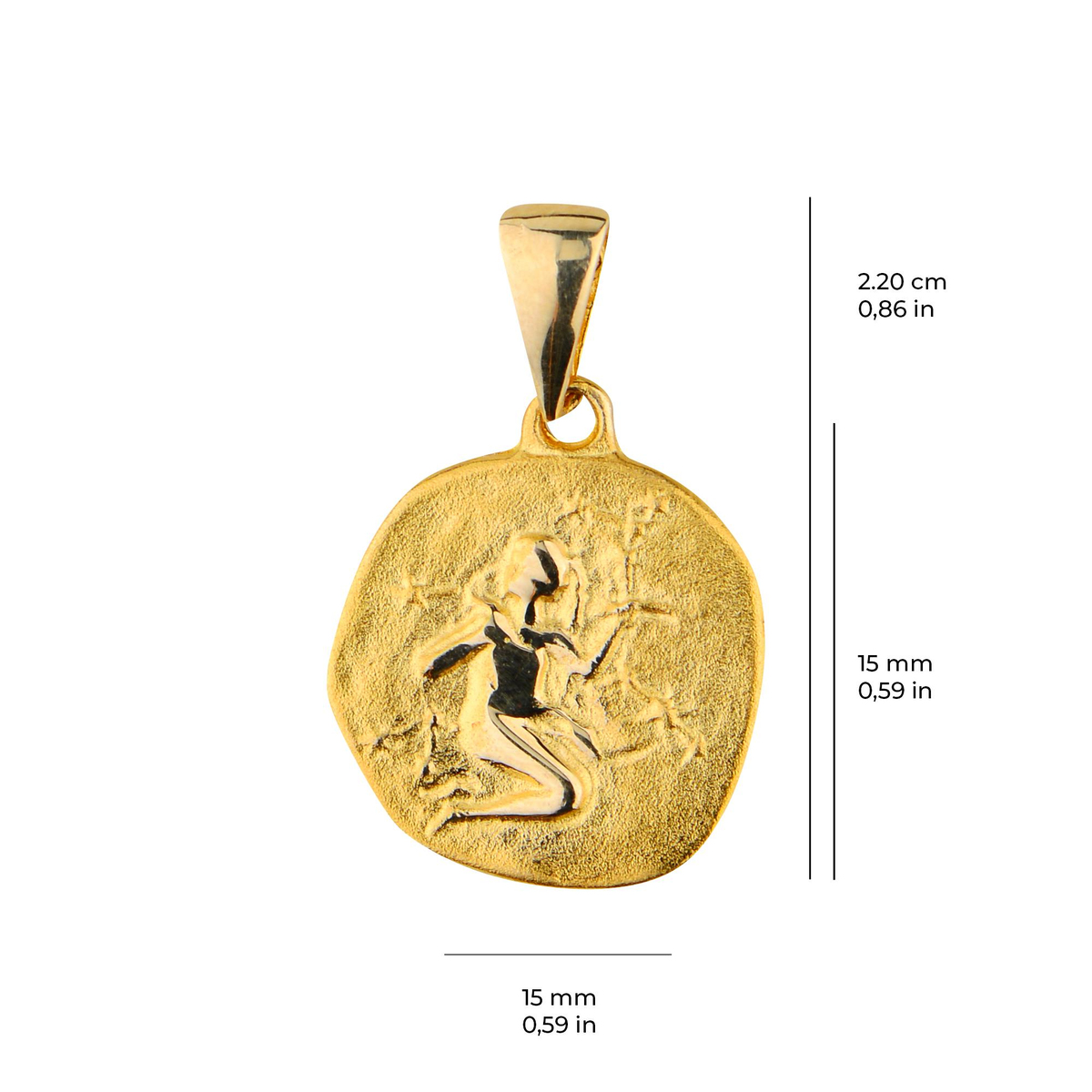 14 Ayar Altın Başak Burç Kolye Ucu