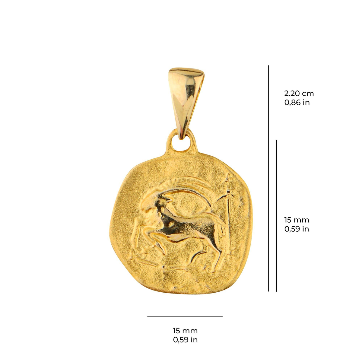 14 Ayar Altın Burç Kolye Ucu