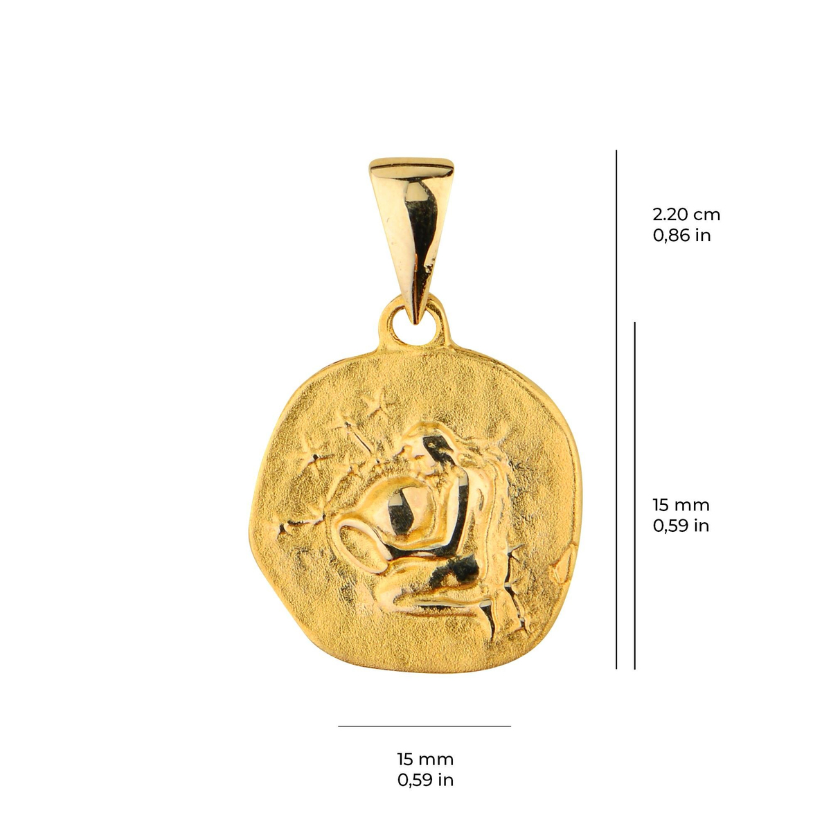 14 Ayar Altın Burç Kolye Ucu