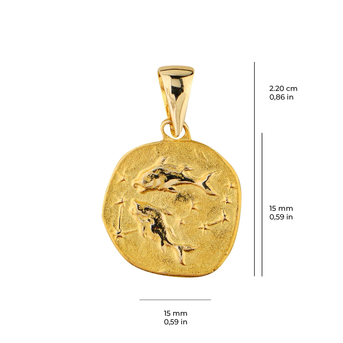 14 Ayar Altın Burç Kolye Ucu