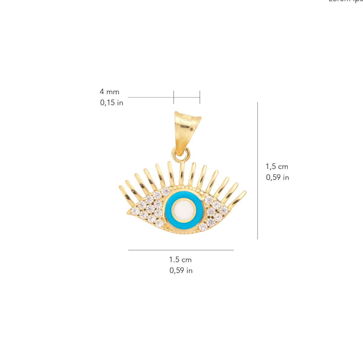 14 Ayar Altın Büyük Kirpik Bereket ve Şans Kolye Ucu