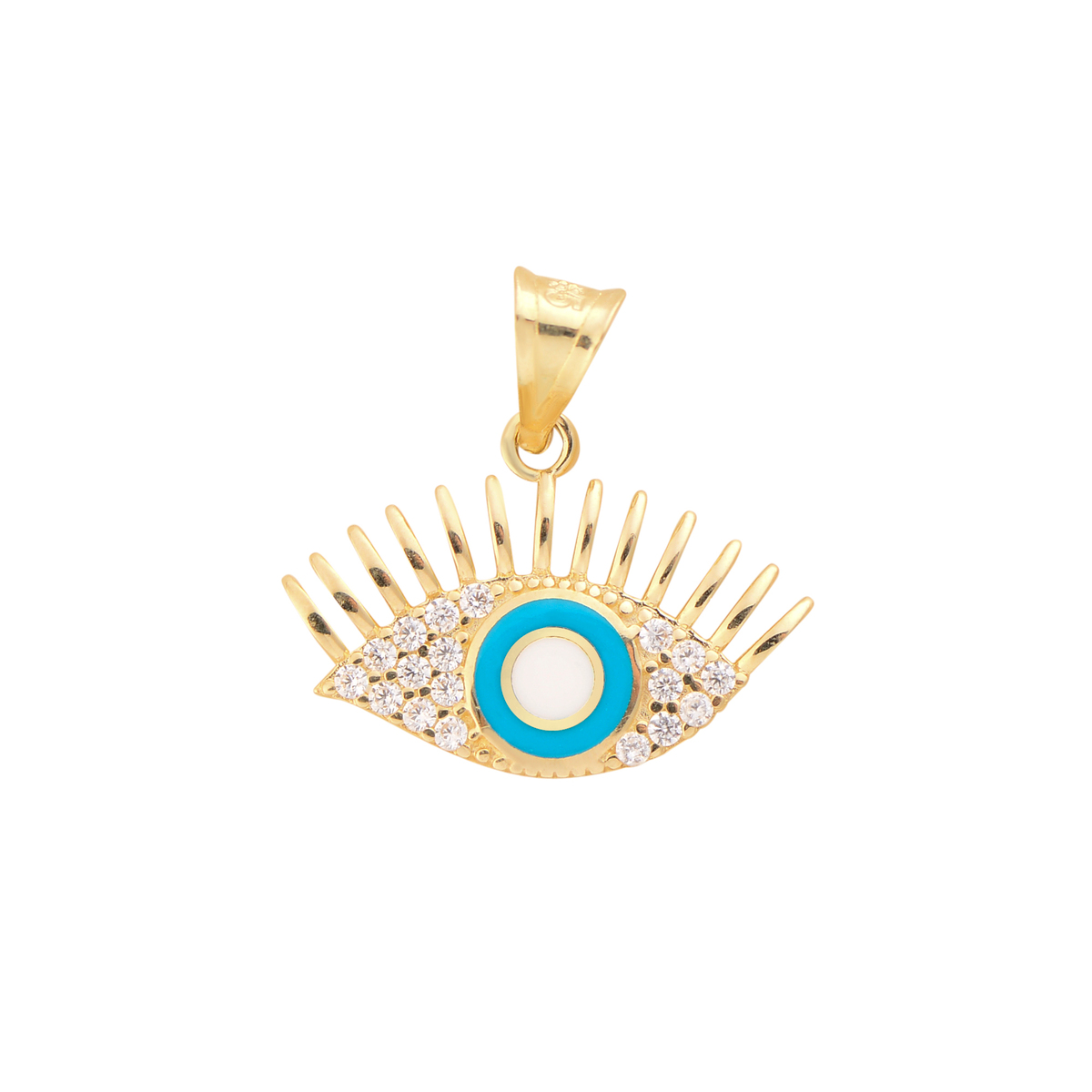 14 Ayar Altın Büyük Kirpik Bereket ve Şans Kolye Ucu