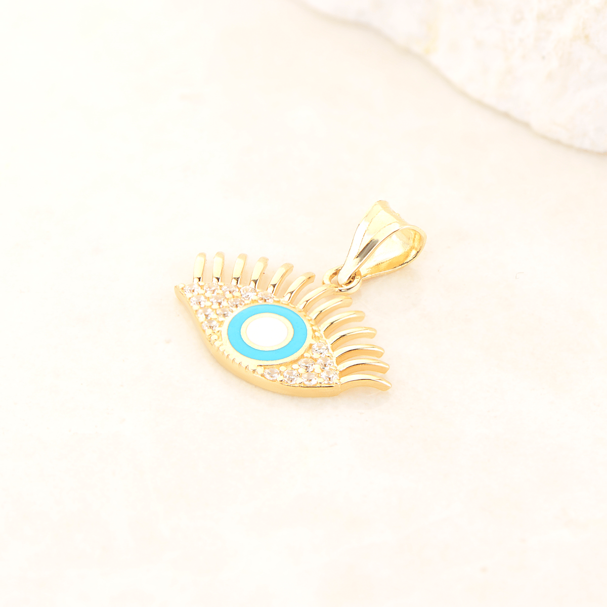 14 Ayar Altın Büyük Kirpik Bereket ve Şans Kolye Ucu
