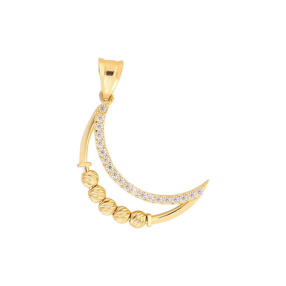 14 Ayar Altın Dorika Toplu Hilal Altın Kolye Ucu