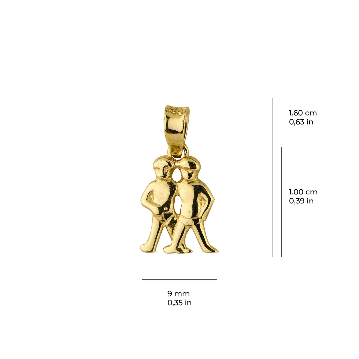 14 Ayar Altın İkizler Burç Kolye Ucu