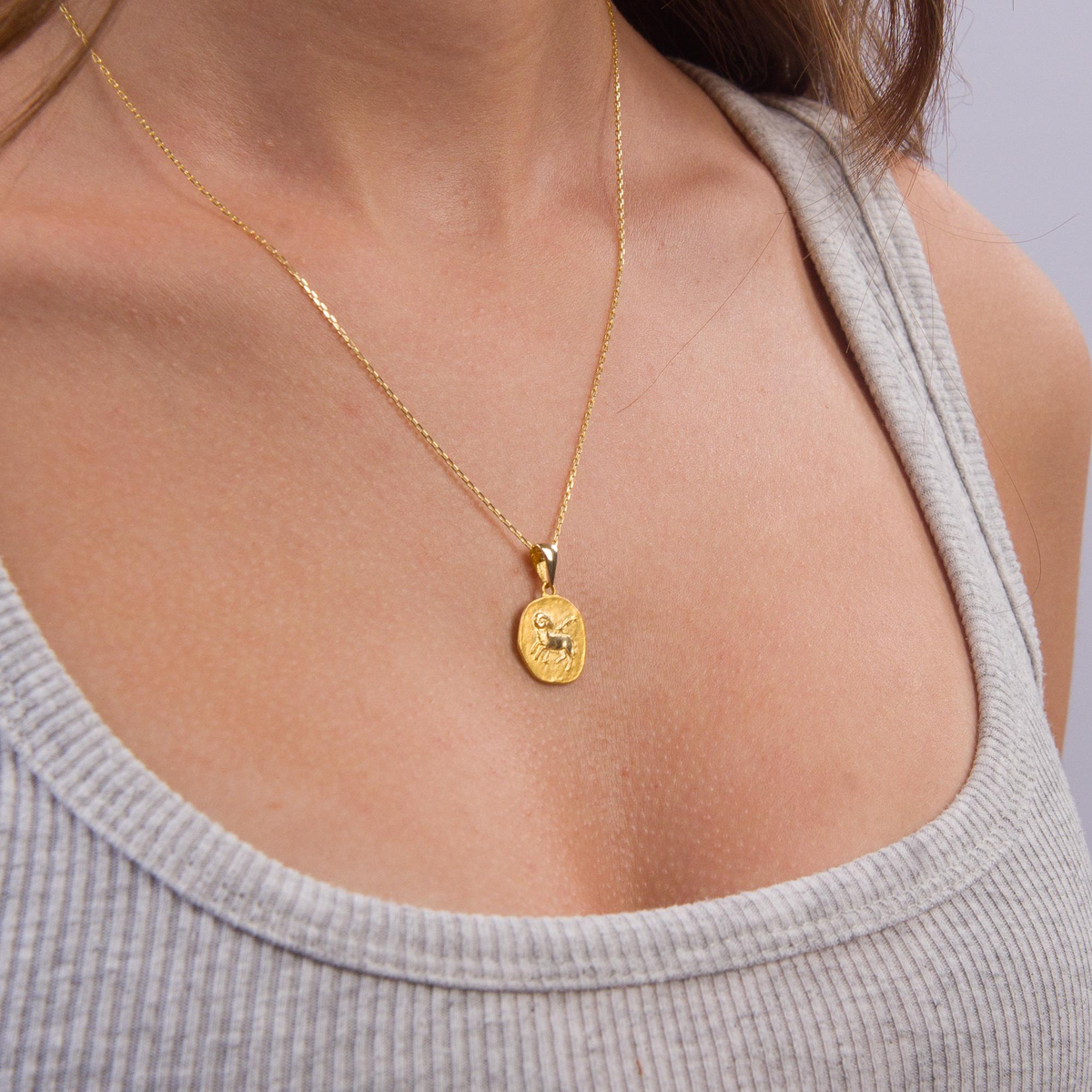 14 Ayar Altın Koç Burç Kolye Ucu