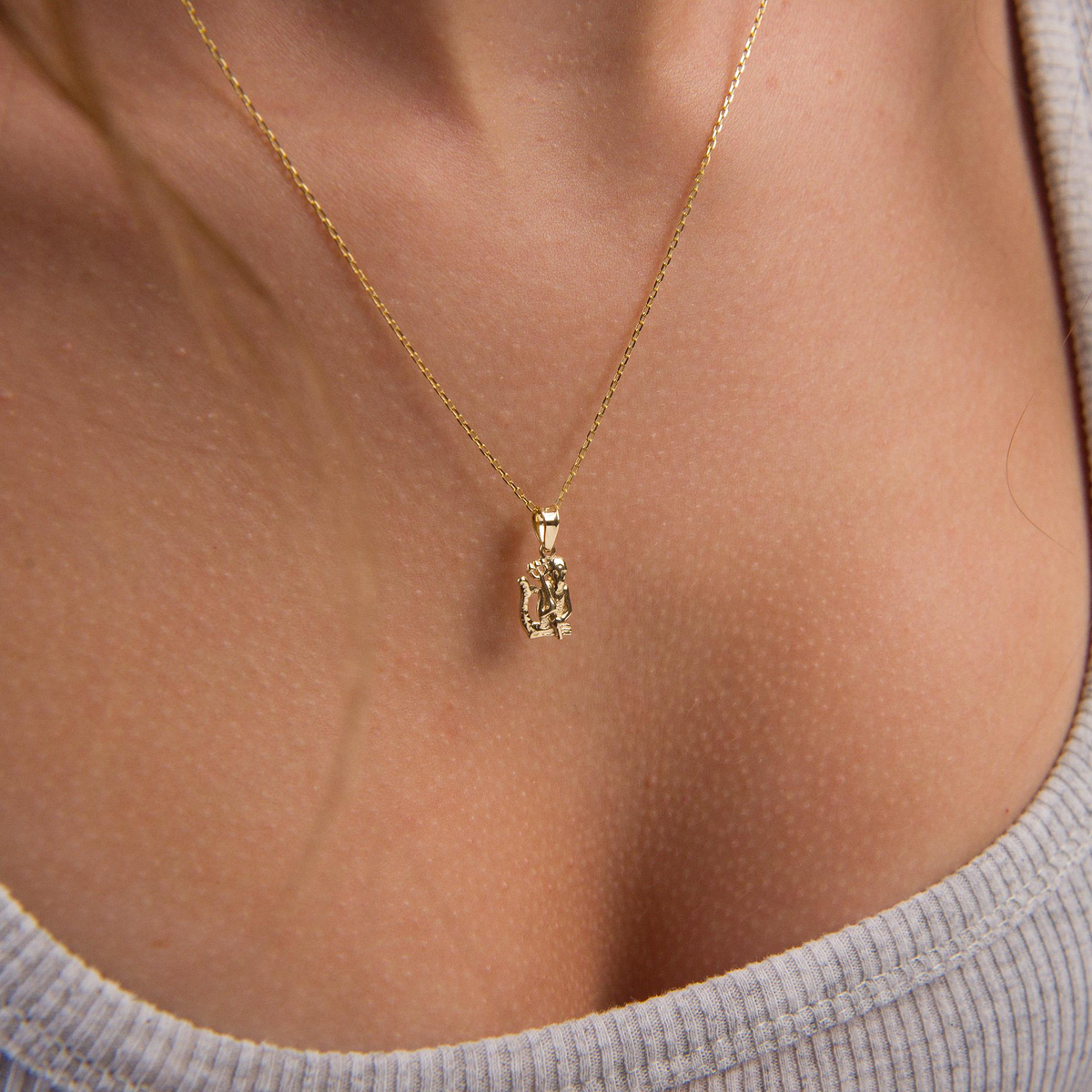 14 Ayar Altın Kova Burç Kolye Ucu