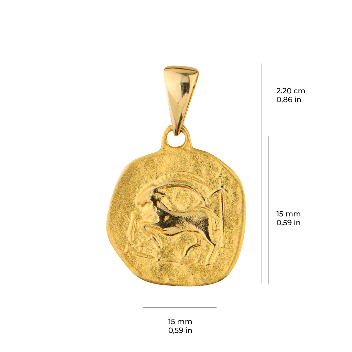 14 Ayar Altın Oğlak Burç Kolye Ucu