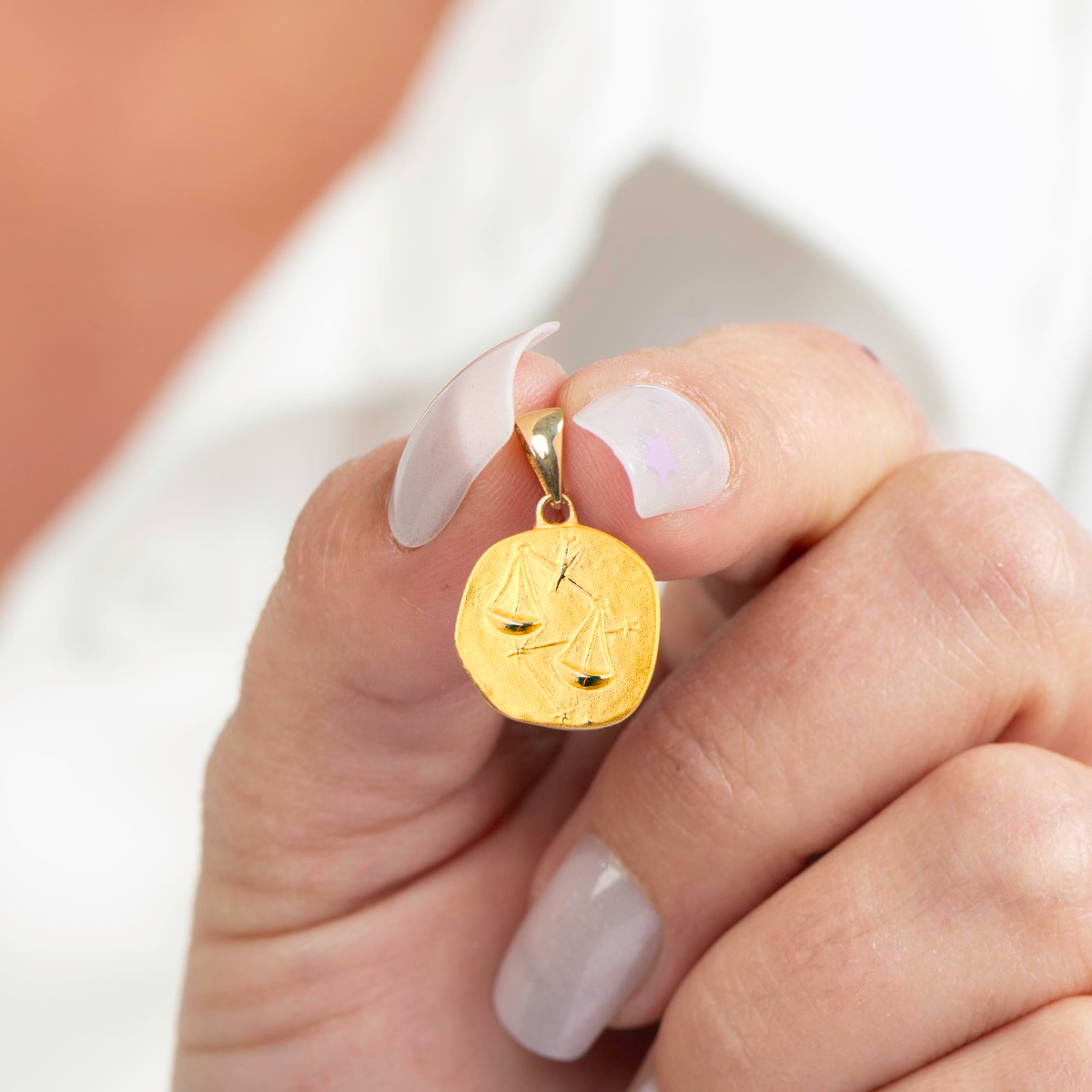 14 Ayar Altın Terazi Burç Kolye Ucu