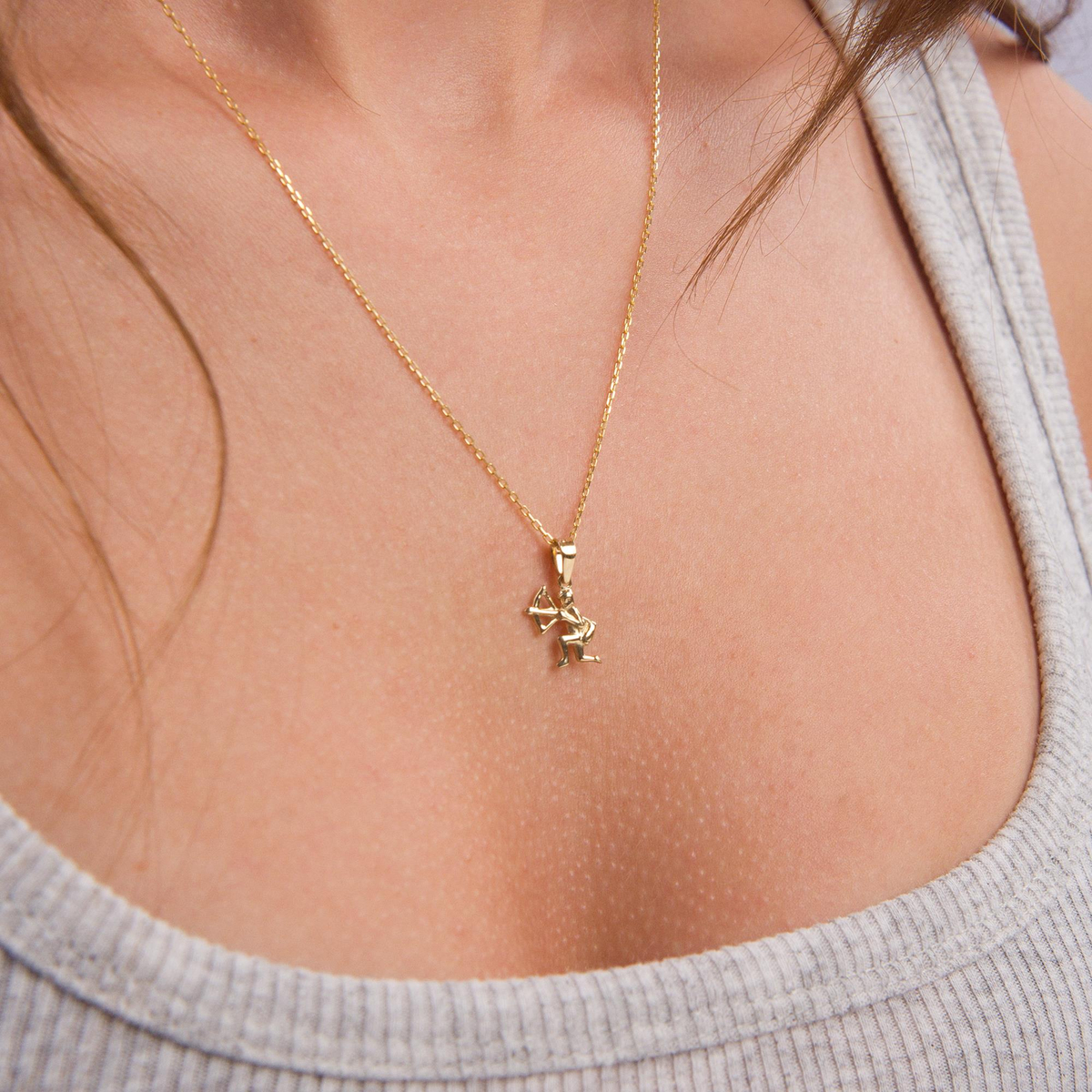 14 Ayar Altın Yay Burç Kolye Ucu