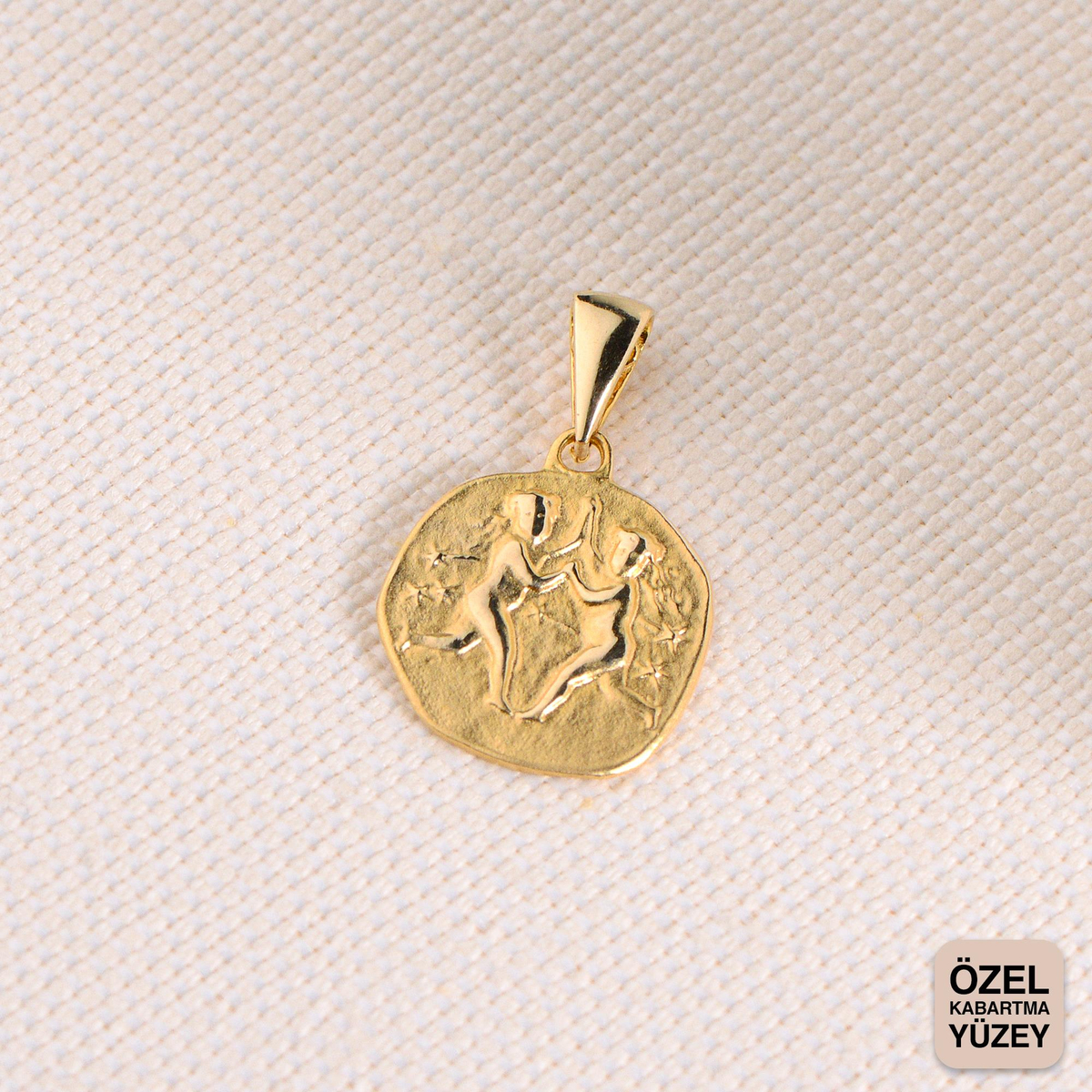 14 Ayar Altın İkizler Burç Kolye Ucu