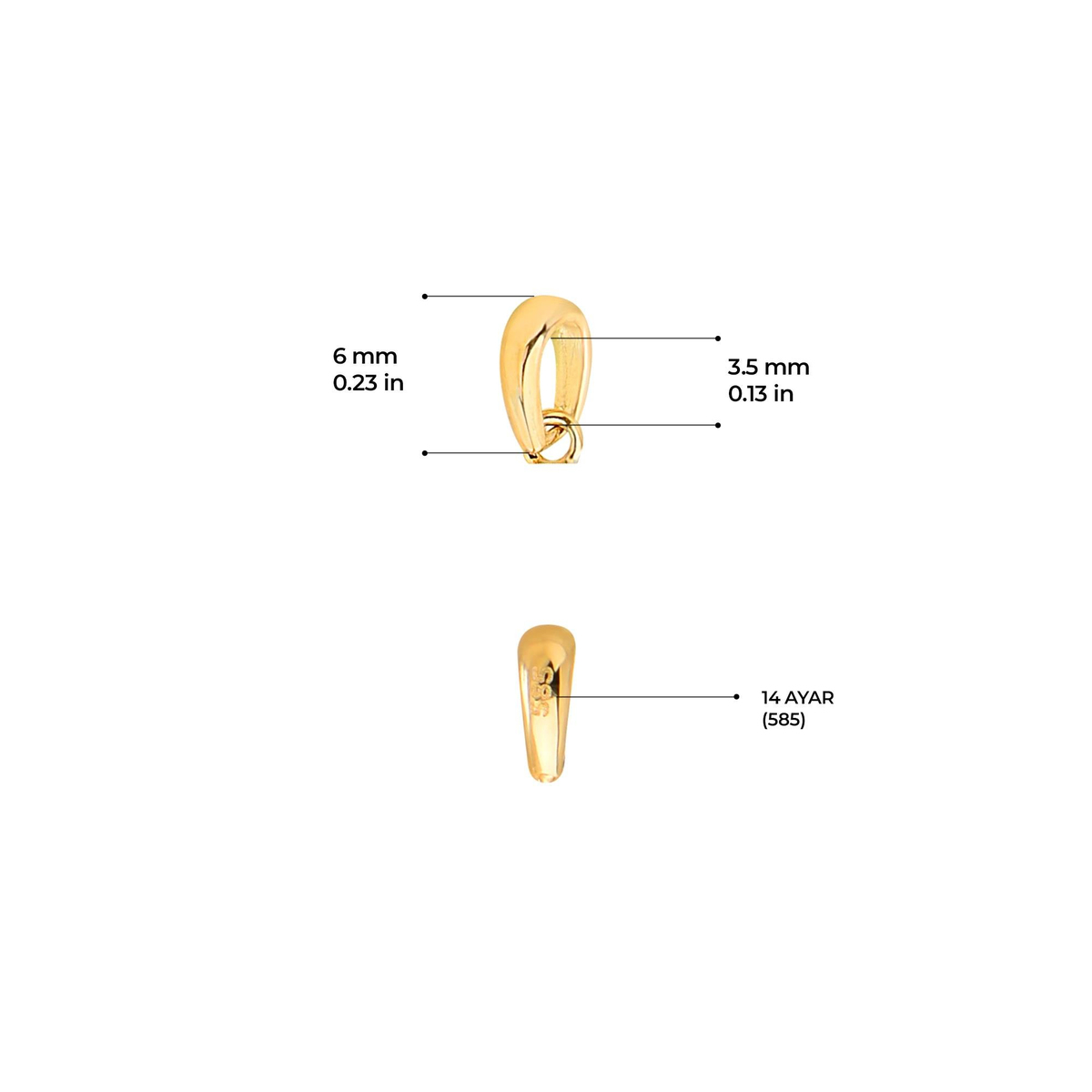 14 Ayar Taşlı Papatya Altın Kolye Ucu