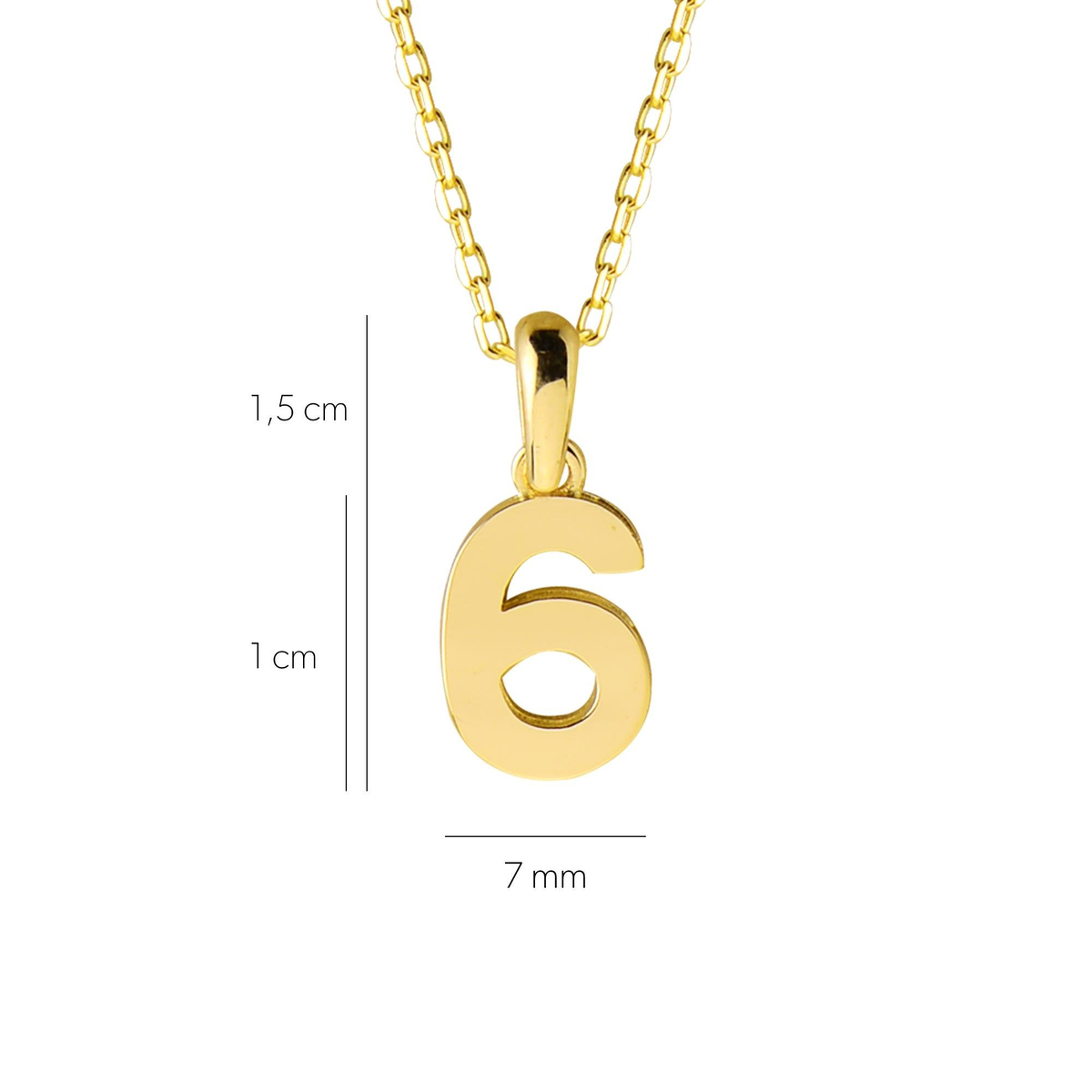 14 Ayar Altı Rakamı Altın Kolye