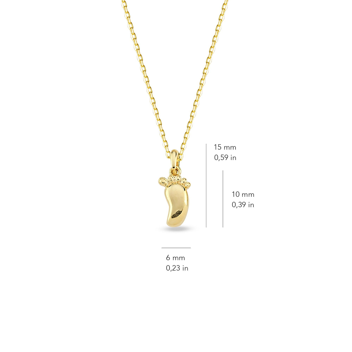 14 Ayar Altın Ayak İzi Kolye