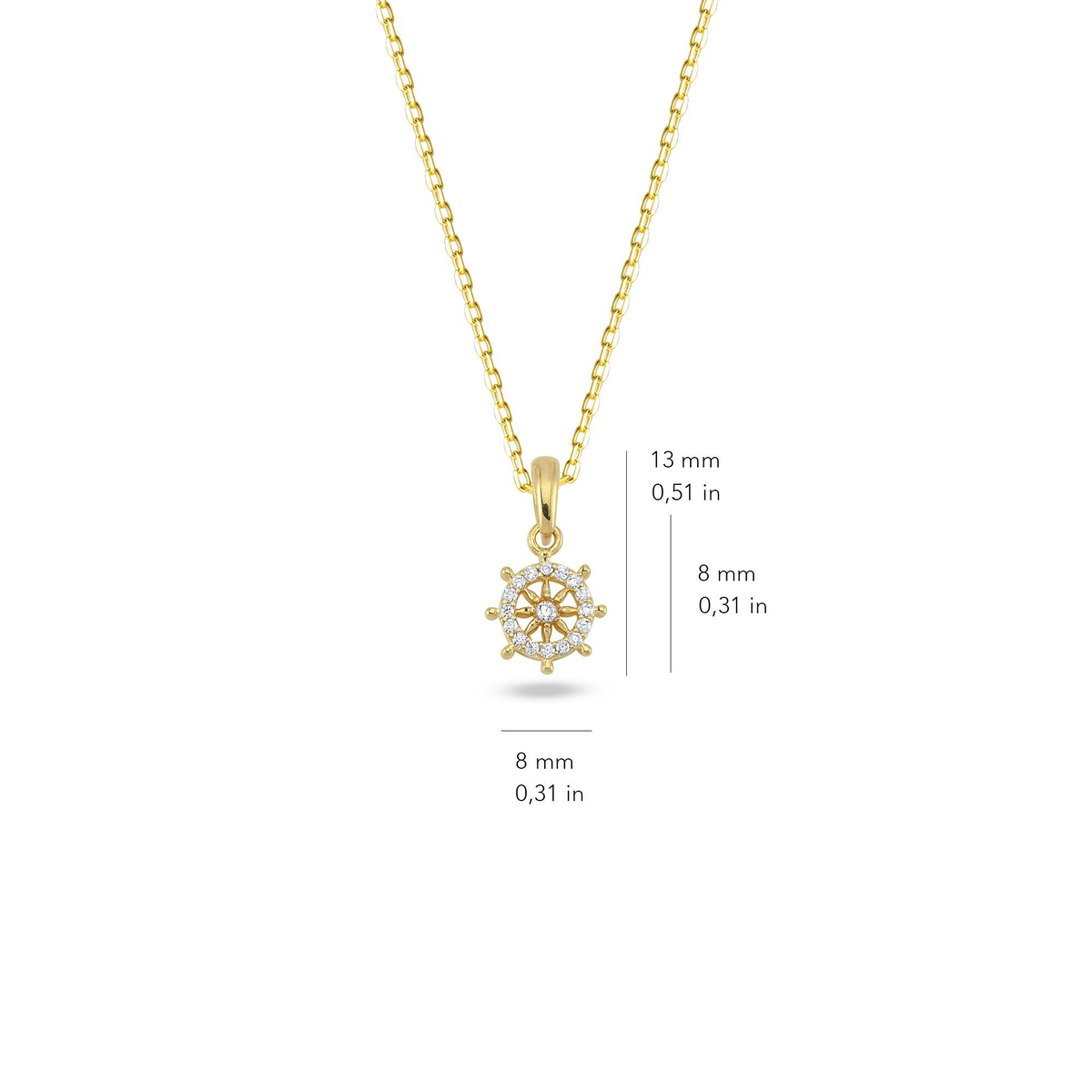 14 Ayar Altın Dümen Kolye