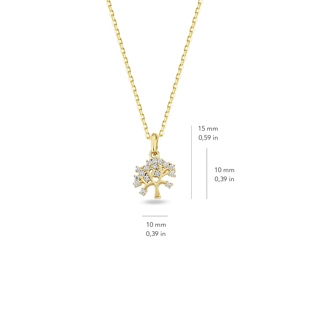 14 Ayar Altın Hayat Ağacı Kolye