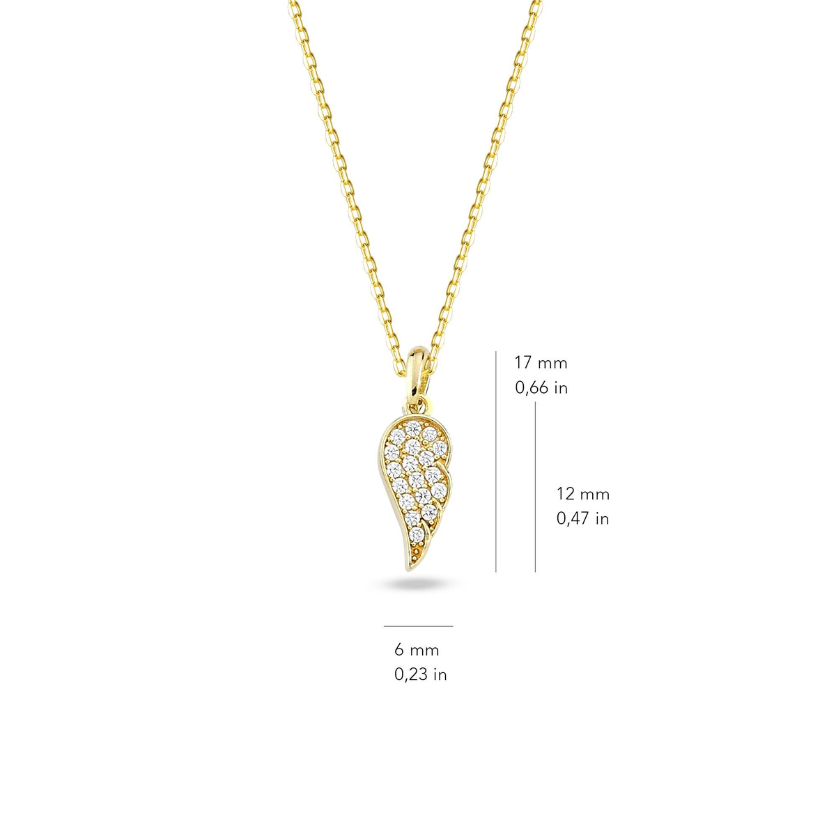 14 Ayar Altın Melek Kanadı Kolye