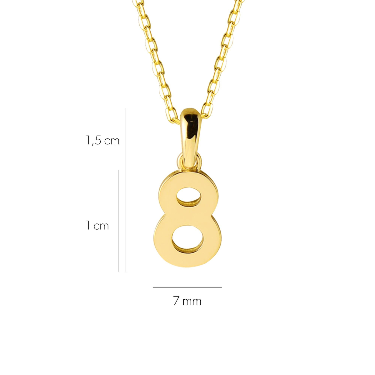 14 Ayar Sekiz Rakamı Altın Kolye