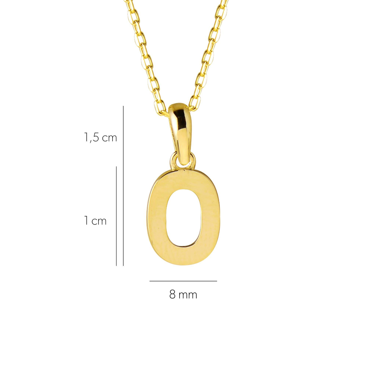 14 Ayar Sıfır Rakamı Altın Kolye