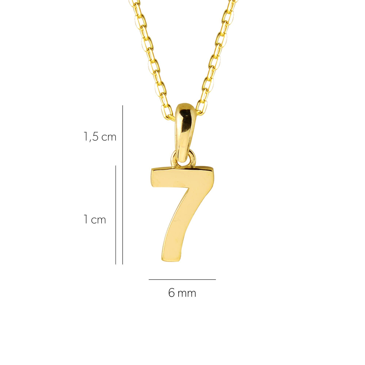 14 Ayar Yedi Rakamı Altın Kolye