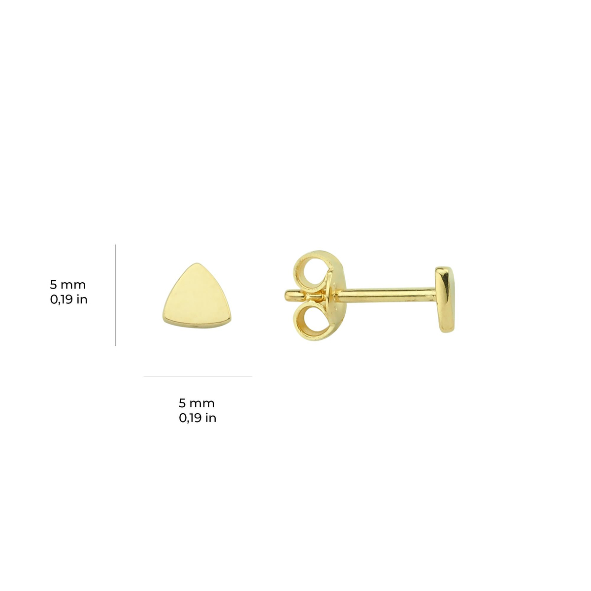 14 Ayar Minik Üçgen Altın Küpe