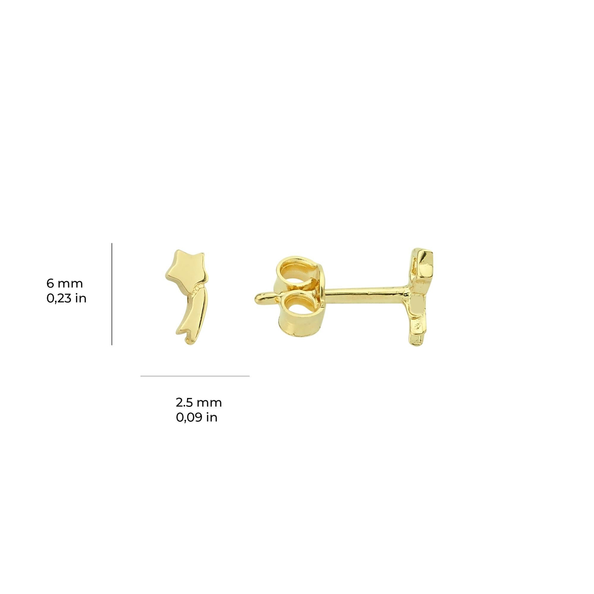 14 Ayar Minik Yıldız Altın Küpe