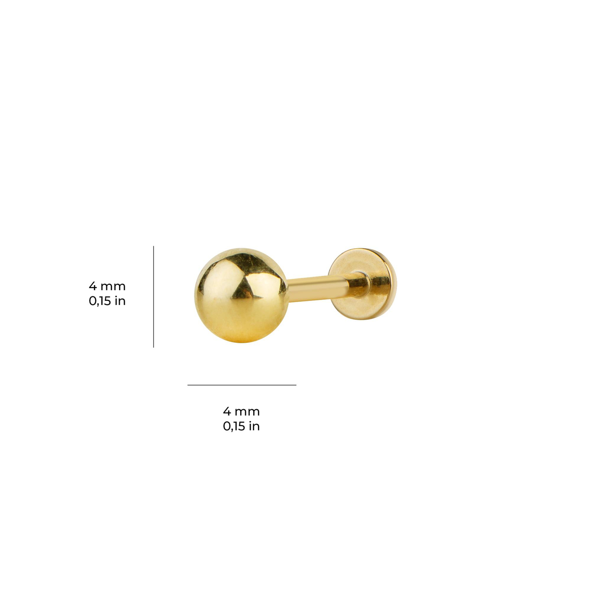 4mm Top Altın Piercing