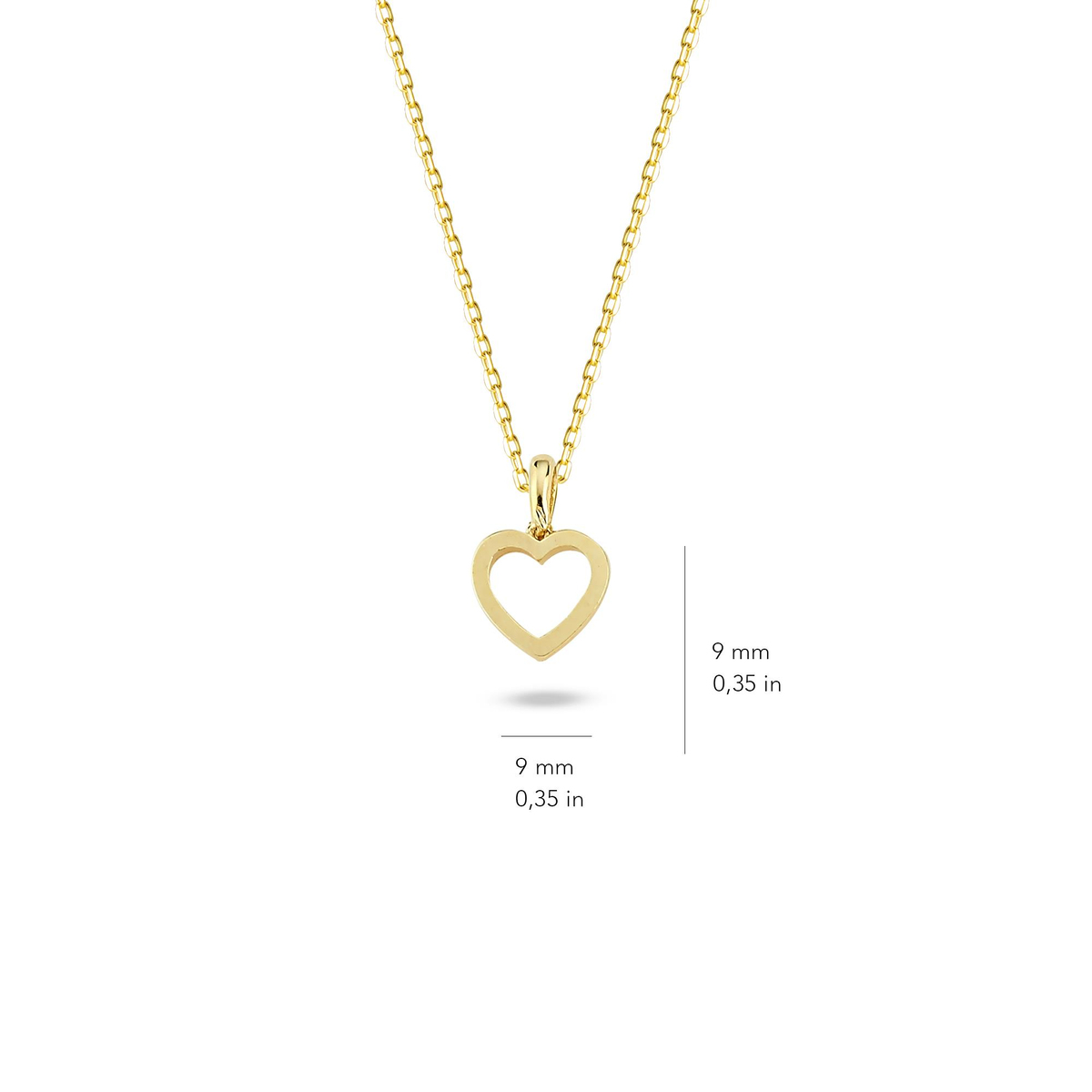 14 Ayar Altın Sade Kalp Kolye