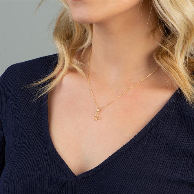 14k Altın Kelebek Kolye