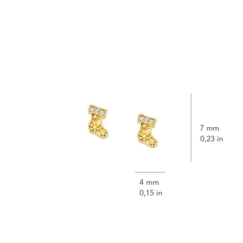 14 Ayar Taşlı Altın Küpe