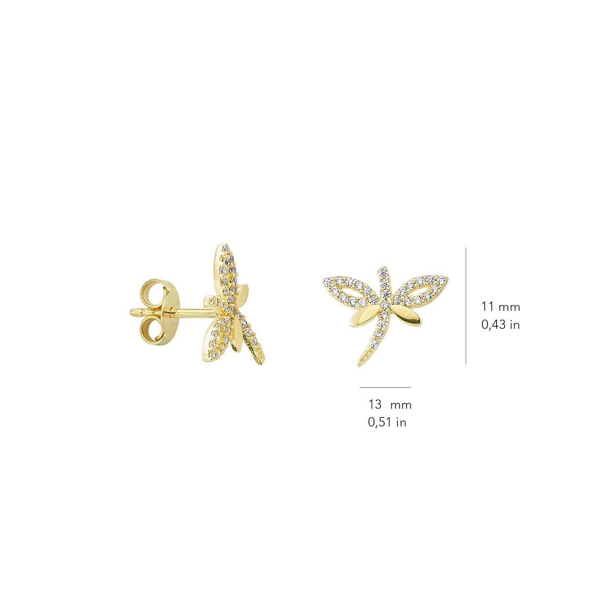 14 Ayar Taşlı Altın Küpe