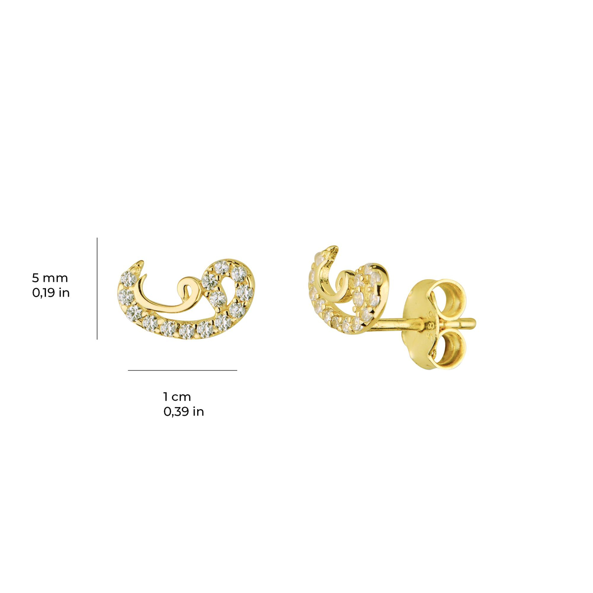 14 Ayar Taşlı Altın Küpe